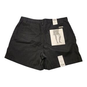 NWT Calvin Klein Womens High Rise Twill Cotton Chino Shorts Black Size 14 Zipper